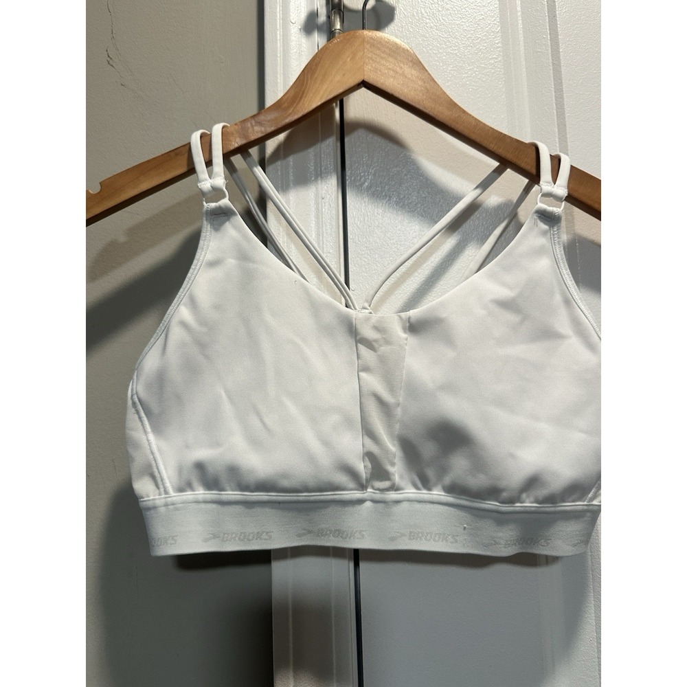 Brooks White sports Bra No Pads Large